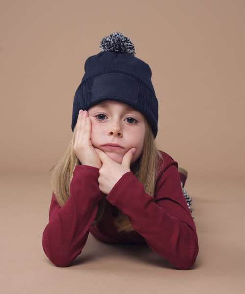 Kids snowstar patch beanie