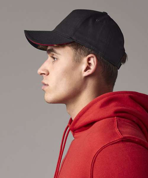 EarthAware® classic organic cotton 5-panel cap – sandwich peak