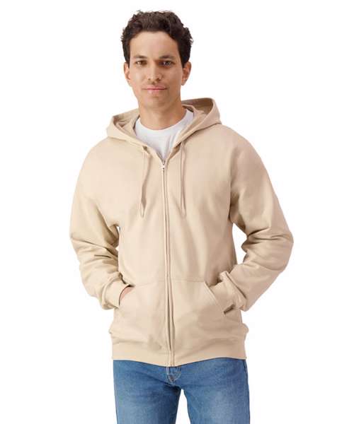 Softstyle™ midweight fleece adult full-zip hooded sweatshirt