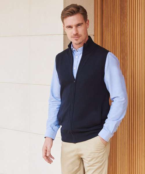 Sleeveless zip-through jumper