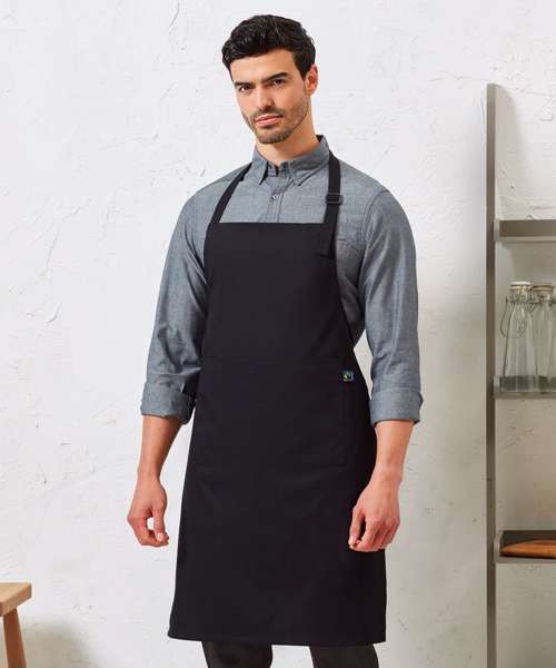 Cotton bib apron, organic and Fairtrade certified