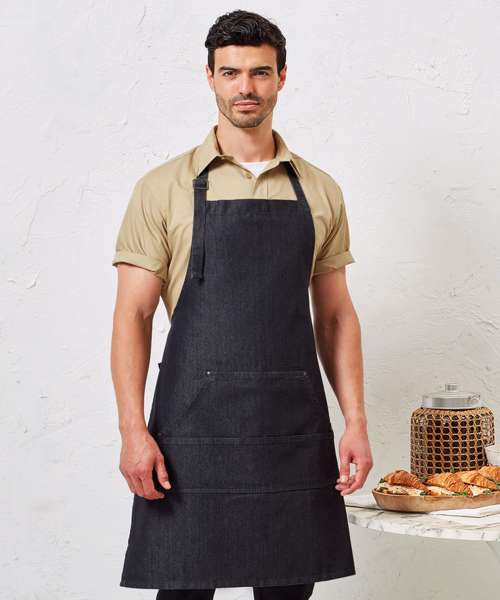 Jeans stitch bib apron