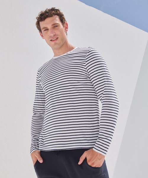 Unisex long-sleeved striped T