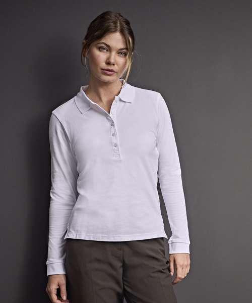 Women’s luxury stretch long sleeve polo (146)