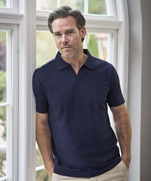 Luxury stretch v-neck polo (1404)